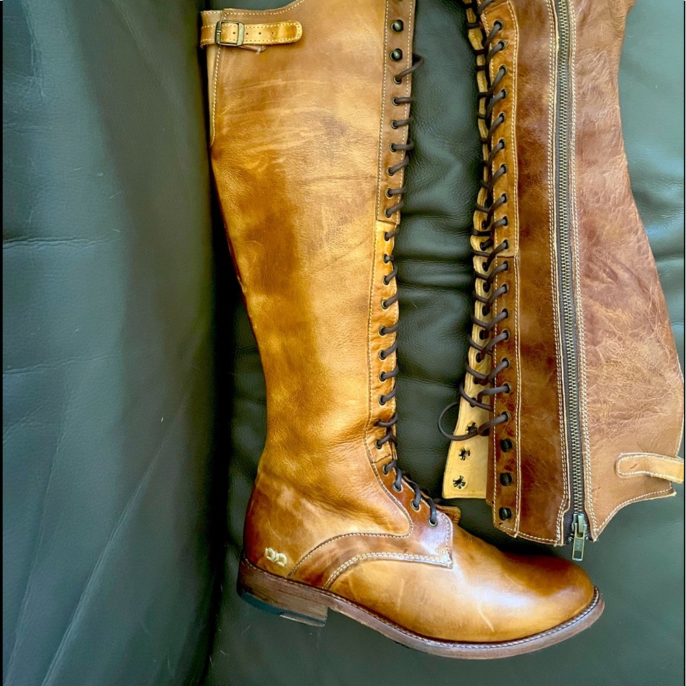 Bed Stu lace and zip up knee high boots. Worn 4 or 5 times. Close to new.